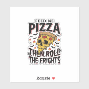 Adesivo Camisa de Terror de Pizza Gravura Vintage Noite de