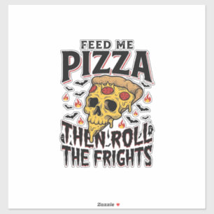Adesivo Camisa de Terror de Pizza Gravura Vintage Noite de