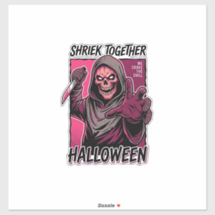 Adesivo Camisa de Terror Vintage com Slasher Gravado Hallo