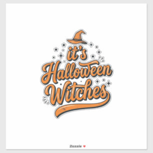 Adesivo Camisa de Tipografia de Bruxas de Halloween Vintag