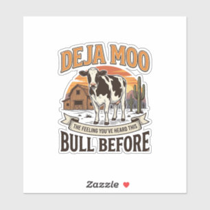 Adesivo Camisa Deja Moo Vaca Engraçada Ocidental Vintage D