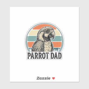 Adesivo Camisa Desenho de Gravura Vintage Parrot Dad Pôr d