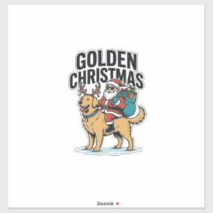 Adesivo Camisa Desi do Papai Noel de Natal Dourado Cavalga