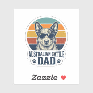 Adesivo Camisa do Pai do Cão de Gado Australiano Pôr do So
