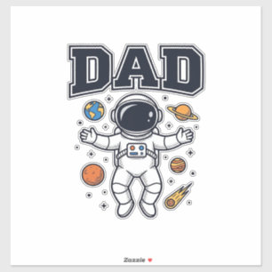 Adesivo Camisa do Papai Astronauta Espaço Vetor Design_1