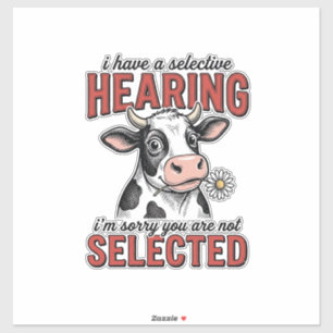 Adesivo Camisa engraçada com desenho de vaca de audição se