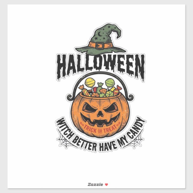 Adesivo Camisa engraçada de bruxa de Halloween com design  (Folha)