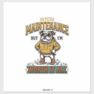 Adesivo Camisa engraçada de bulldog citação vintage Desi
