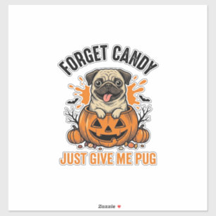 Adesivo Camisa engraçada de Pug de Halloween Esqueça o Des