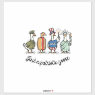 Adesivo Camisa engraçada dos EUA com ganso patriótico vint