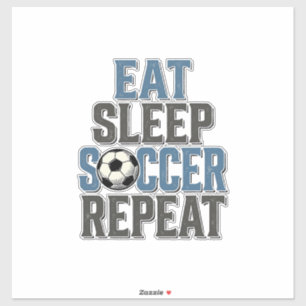 Adesivo Camisa Futebol Comer Dormir Repetir Tipografia Vin