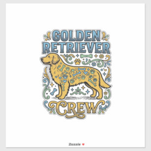Adesivo Camisa Golden Retriever Com Arte Vintage De Amante