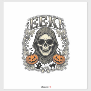 Adesivo Camisa Gráfica de Caveira de Halloween com Gravaçã