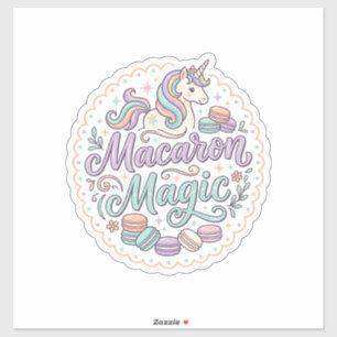Adesivo Camisa Mágica de Macaron de Unicórnio Caprichoso D