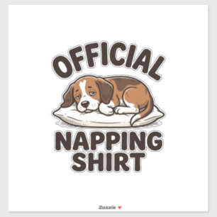 Adesivo Camisa Oficial de Cochilo Cachorro Sonolento Desig
