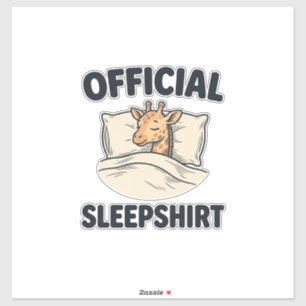 Adesivo Camisa Oficial de dormir Girafa Camisa engraçada d