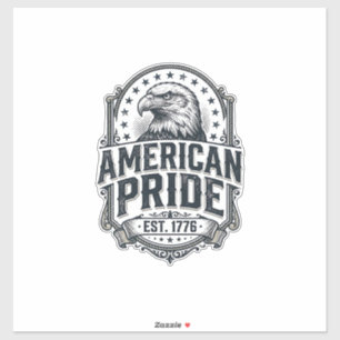 Adesivo Camisa Patriótica Águia Orgulho Americano Vintage 