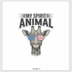 Adesivo Camisa Patriótica Animal Espiritual Girafa Vintage