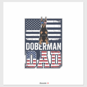 Adesivo Camisa Patriótica do Papai Doberman Vintage Design