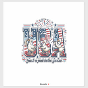 Adesivo Camisa Patriótica Ganso EUA Vintage Quatro de Julh