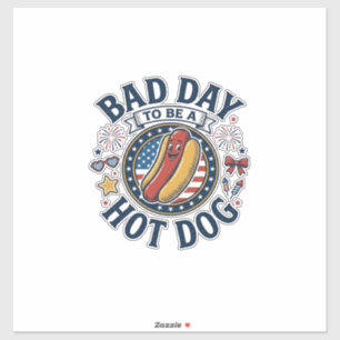 Adesivo Camisa Patriótica Hot Dog Dia Ruim Engraçado 4 de 
