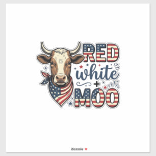 Adesivo Camisa Patriótica Vaca Vermelha Branca Moo 4 de Ju