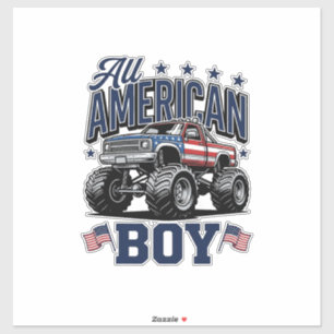 Adesivo Camisa Patriótica Vintage de Caminhão Monstro de M