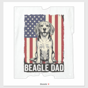 Adesivo Camisa Patriótica Vintage de Cão para Pai de Beagl