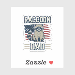 Adesivo Camisa Patriótica Vintage Raccoon Pai Design_1