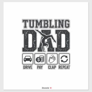 Adesivo Camisa Tumbling Dad Drive Pay Clap Repeat Design_1