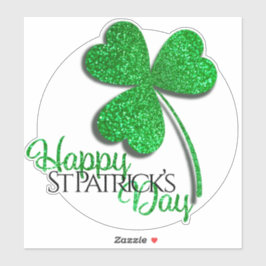 Adesivo Camisa Verde Glitter Shamrock Feliz Dia de São Pat