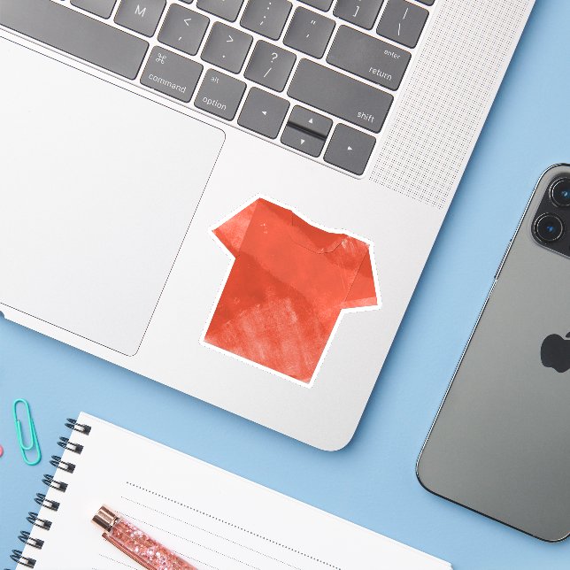 Adesivo camisa vermelha (Notebook com iPhone)