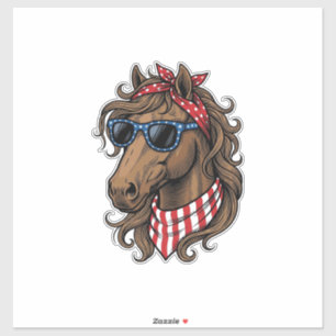 Adesivo Camisa Vetorial de Cavalo Patriótico Design_1