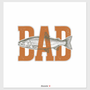 Adesivo Camisa Vetorial de Pesca do Papai Vintage Design_1