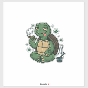 Adesivo Camisa Vetorial de Tartaruga Stoner Vintage Design