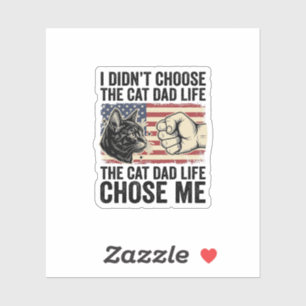 Adesivo Camisa Vetorial Patriótica Vintage Cat Dad Life