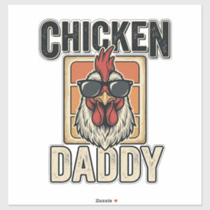 Adesivo Camisa Vetorial Vintage de Galo Engraçado Chicken
