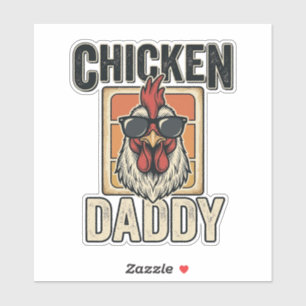 Adesivo Camisa Vetorial Vintage de Galo Engraçado Chicken