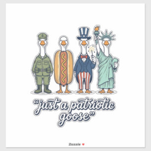 Adesivo Camisa Vetorial Vintage de Ganso Patriótico_1
