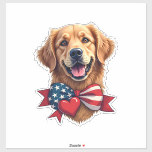 Adesivo Camisa Vintage Amante do Golden Retriever Patriota