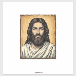 Adesivo Camisa Vintage com Desenho de Retrato Religioso Gr