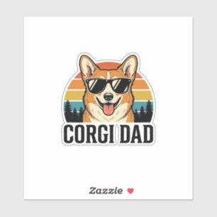 Adesivo Camisa Vintage Corgi Dad Engraving Dog Lover Desig