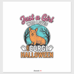 Adesivo Camisa Vintage Corgi Halloween Girl Amante de Cach