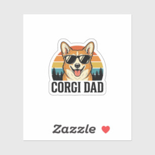 Adesivo Camisa Vintage Corgi Pai Gravação Amante de Cachor