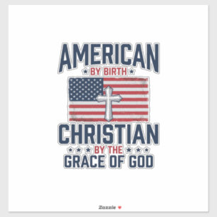 Adesivo Camisa Vintage Cruz da Bandeira Cristã Americana