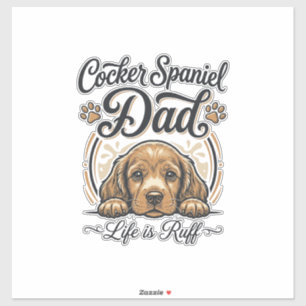 Adesivo Camisa Vintage de Cachorro Pai Cocker Spaniel Vida