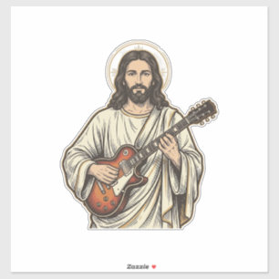 Adesivo Camisa Vintage de Gravura de Guitarrista Sagrado D