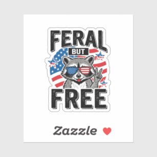 Adesivo Camisa Vintage de Guaxinim Patriótico Feral Mas Li