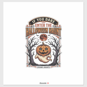 Adesivo Camisa Vintage de Halloween Abóbora Gravada Assust