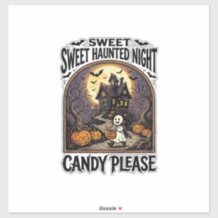 Adesivo Camisa Vintage de Halloween Noite de Doces Casa As